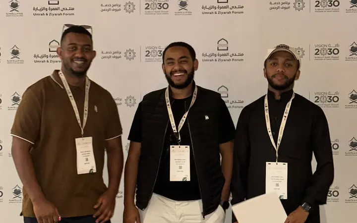 The three founders of The Muhrim Tours at the Umrah and Ziyarah Forum